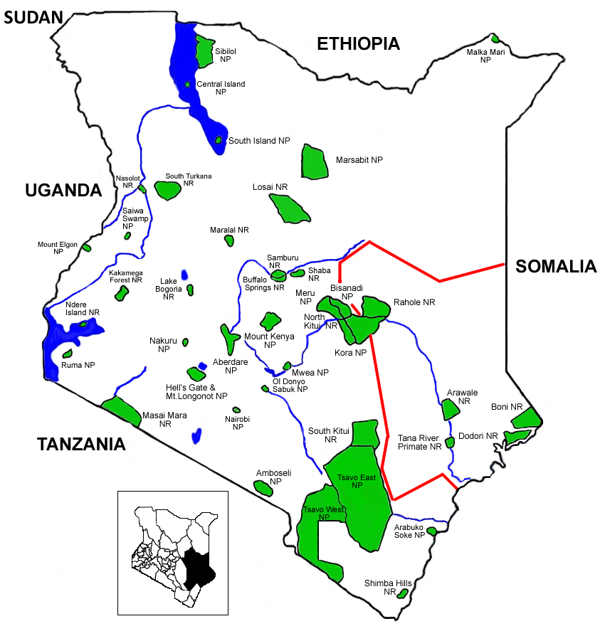 Distribution Of National Parks And Reserves In Kenya   Survey Map 